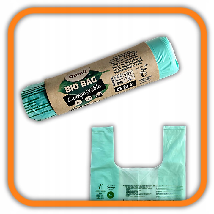WORKI NA ŚMIECI BIODEGRADOWALNE 60SZT 5L BIO WORKI NA ODPADY KOMPOSTOWALNE