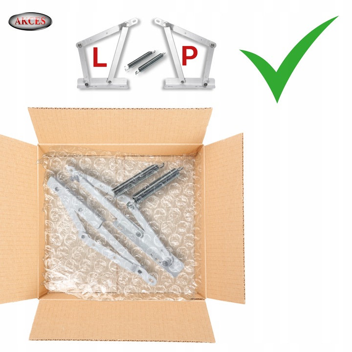 PODNOŚNIK WERSALKI KANAPY ŁÓŻKA TAPCZANU ZESTAW L+P 2 SPRĘŻYNY STAL