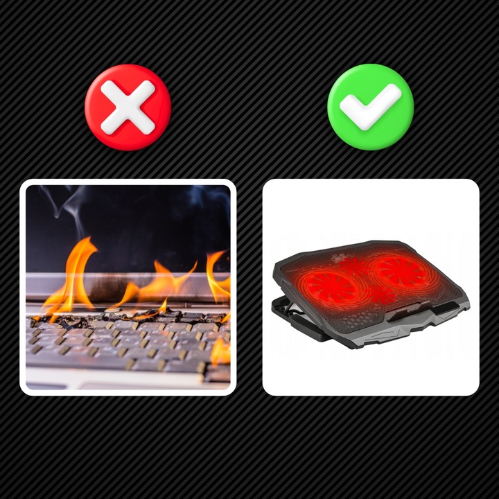 PODSTAWKA CHŁODZĄCA POD LAPTOPA WIATRAK DO KOMPUTERA NOTEBOOKA RGB 12-17"