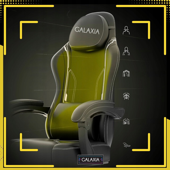 FOTEL GAMINGOWY BIUROWY Obrotowy Kubełkowy Krzesło Gamingowe Z Podnóżkiem