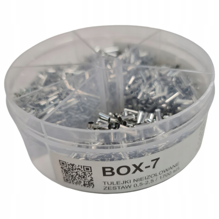TULEJKA NIEIZOLOWANA TULEJKI NIEIZOLOWANE ZESTAW BOX-7 0,5-2,5mm2 1700