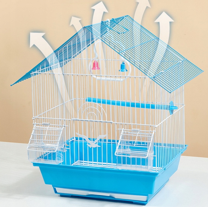 KLATKA DLA PTAKÓW METALOWA MAŁA 39x23x30cm BIAŁA