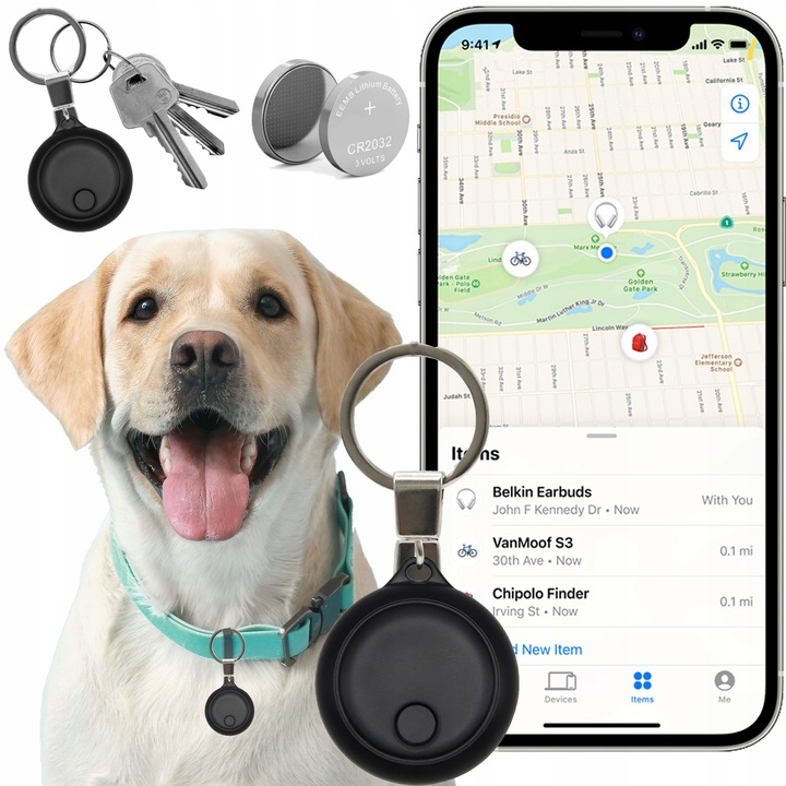 Mini lokalizator dla psa kota do roweru pojazdów kluczy torby SmartTag