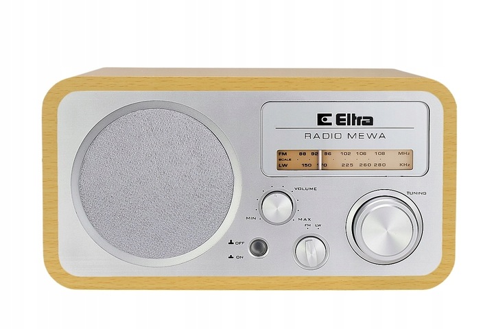 Radio Eltra Mewa FM/LW jasne srebrne drewno retro