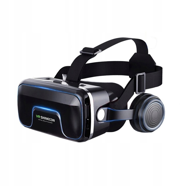 Okulary gogle 3D VR Shinecon 10 do telefonu wbudowane słuchawki PILOT BL