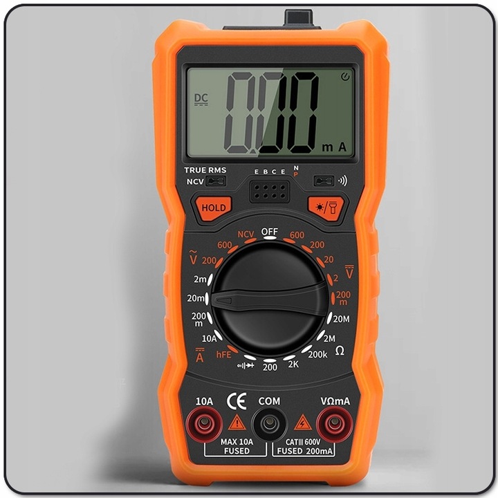 PROFESJONALNY MIERNIK POBORU PRĄDU MULTIMETR CYFROWY ELEKTRYCZNY LCD TESTER