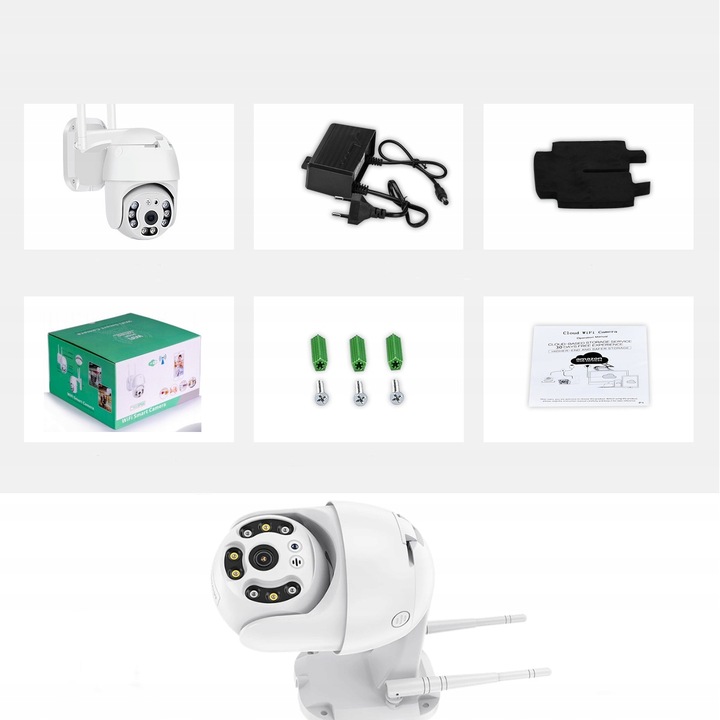 KAMERA ZEWNĘTRZNA WIFI IP OBROTOWA 4MPX MONITORING