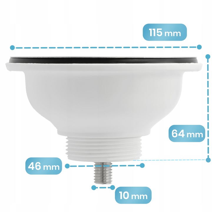 Odpływ Zlewu 3,5 SITKO METALOWE Korek Spust Syfon Zlewozmywaka Uniwersal MR
