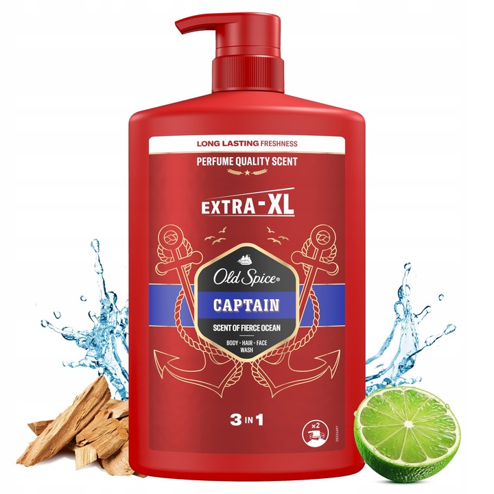 Old Spice Żel pod prysznic pompka 3w1 Captain 1L