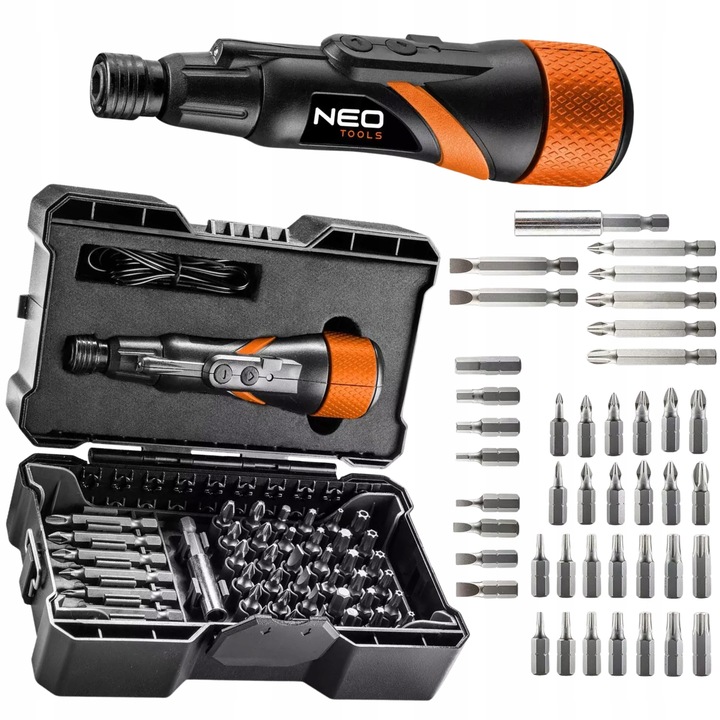 Wkrętak Akumulatorowy USB-C + Akcesoria + Etui 3,6 V NEO TOOLS