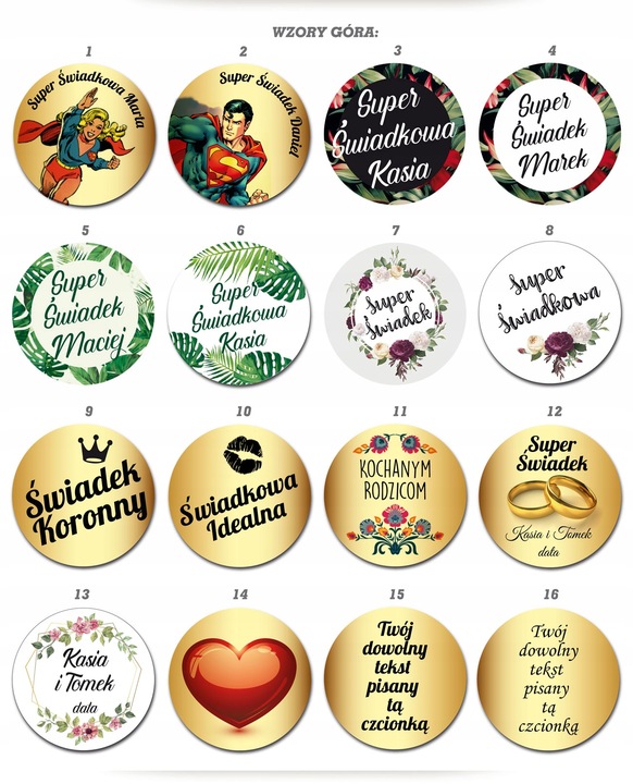 ZESTAW podziękowanie dla rodziców świadków ślub