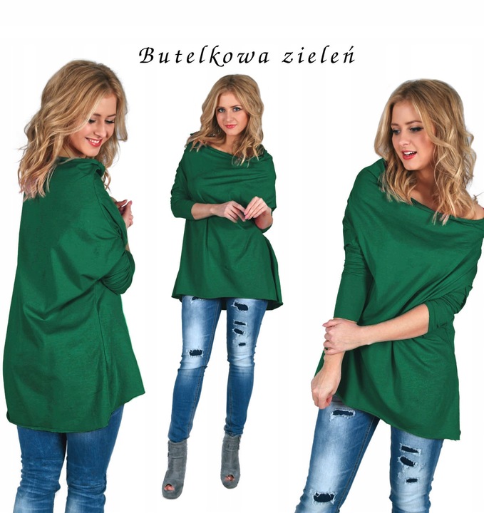 Moda Fresca M295 bawełniana BLUZKA tunika NARZUTKA OVERSIZE