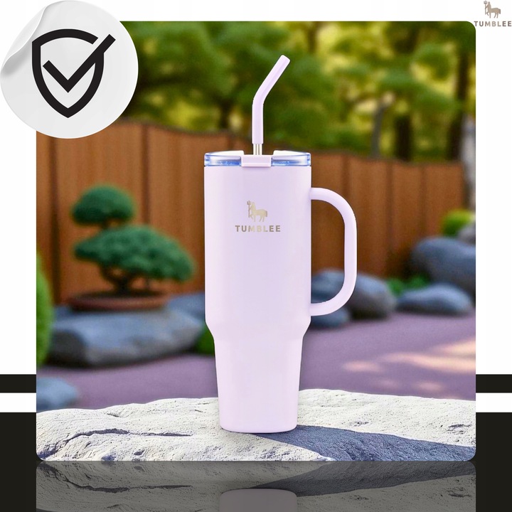 Duży Kubek Termiczny do Auta Ze Słomką Ustnikiem Nieprzeciekający 1200ml