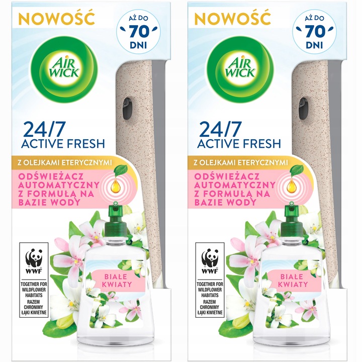 Air Wick Active Fresh dyfuzor + wkład Białe Kwiaty Komplet 2 x 228 ml
