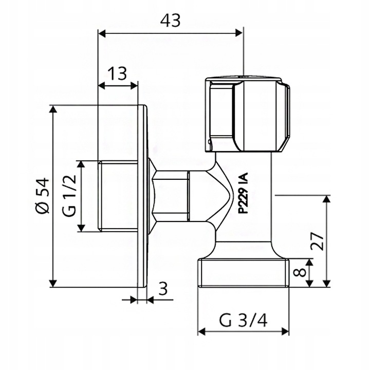 ZAWÓR SCHELL COMFORT 3/4" KRÓTKI 054400699
