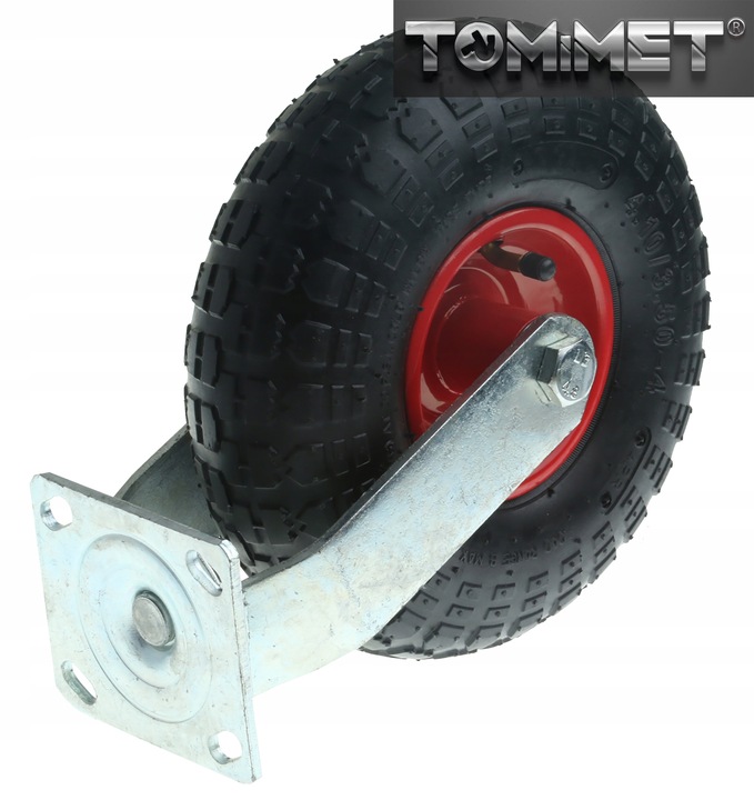 Koło pompowane 250mm 4.10/3.50-4 obrotowe skrętne 150kg wózka