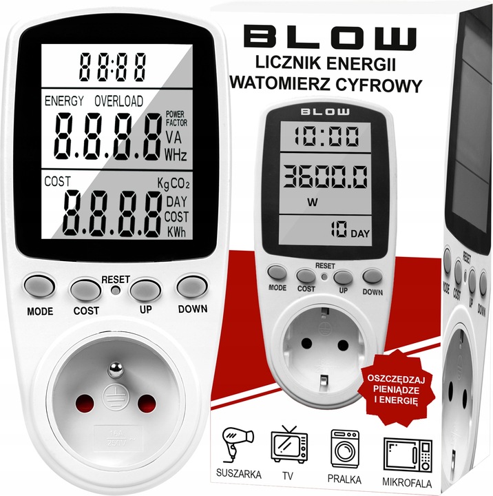 PRECYZYJNY WATOMIERZ WOLTOMIERZ LICZNIK ZUŻYCIA PRĄDU AMPEROMIERZ