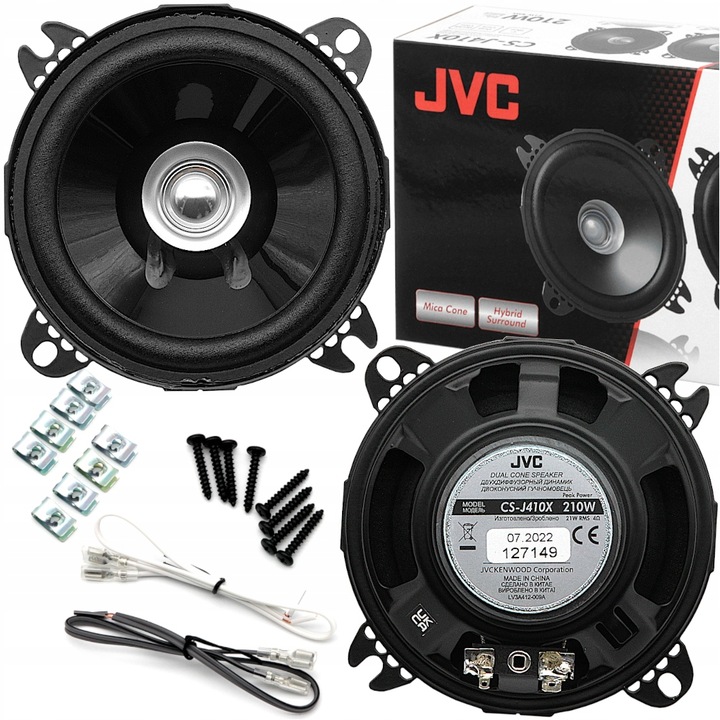 JVC CS-J410X | Głośniki 10cm 210W Dual-Cone | Samochodowe 100mm 90dB