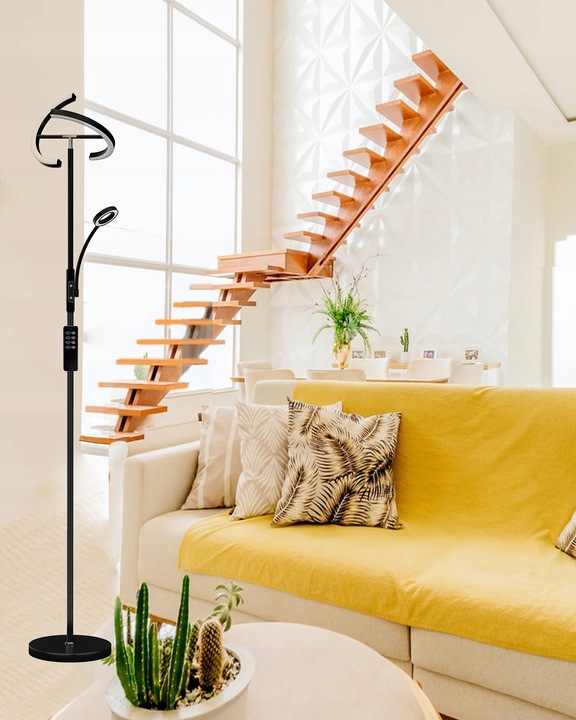 LED Lampa Stojąca Podłogowa Do Salonu 20W+7WPółokrągły kształt 175CM