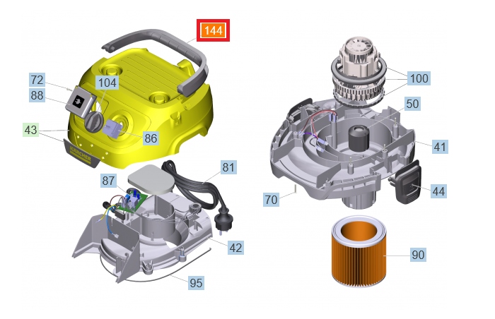 Uchwyt do odkurzacza KARCHER WD 3 KWD 1 2 3 rączka 5.628-032.3