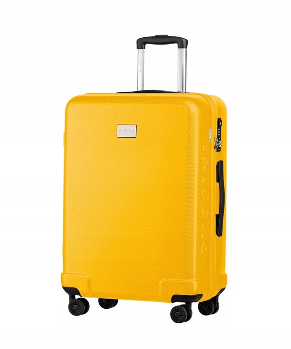 Walizka Średnia Podróżna Na Kółkach Policarbon PUCCINI Żółta PC029B 6C
