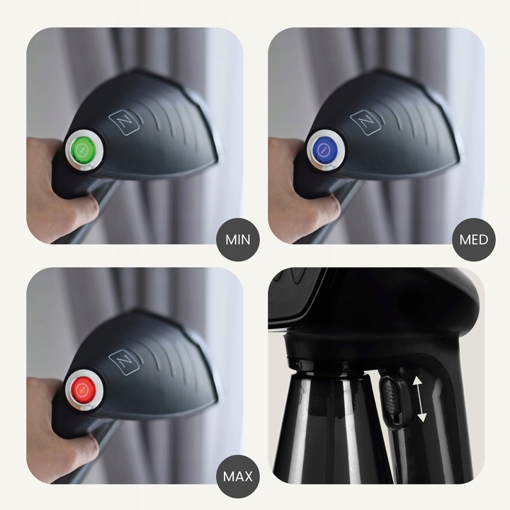 Parownica do ubrań Steamer Ręczna Regulacja Pary 30 g/min 40 sek+