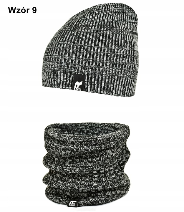 Ciepły POLSKI MĘSKI KOMPLET CZAPKA KOMIN zestaw szalik Tuba KOLORY k5