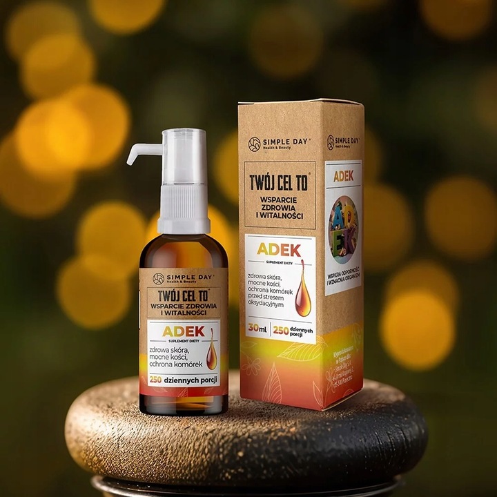 ADEK WITAMINA KROPLE A + D3 + E + K2 MK-7 | 250 PORCJI DZIENNYCH