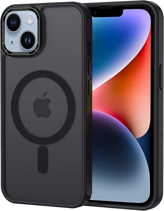 Etui Do iPhone 13 / 14 (Magsafe, Czarne Matowe, Wzmacniane, Trwałe) 2xSzkło