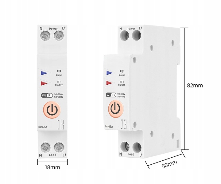 Przekaźnik WiFi 16A na szynę DIN włącznik ON OFF TUYA Smart Life