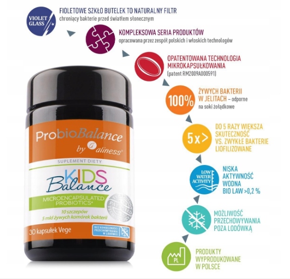 2x Aliness PROBIOTYK DLA DZIECI 10 szczepów 5 mld Flora Jelita Trawienie
