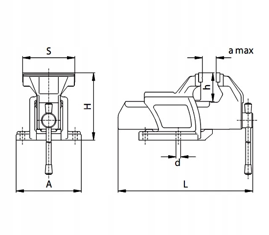 Imadło ślusarskie stałe typ 1250 150 mm BISON-BIAL do warsztatu wiertarki