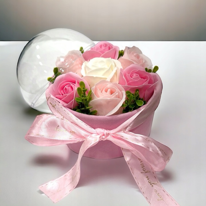 FLOWERBOX KWIATY MYDLANE BUKIET KWIATÓW W PUDEŁKU FLOWER BOX RÓŻE