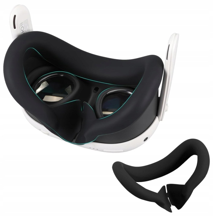 SILIKONOWA OCHRONA NA TWARZ DO META QUEST 3 CZARNA GOGLE VR NAKŁADKA OSŁONA