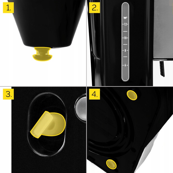 Ekspres przelewowy kawy 2w1 Yoer 1900W +Dystrybutor wody na herbatę