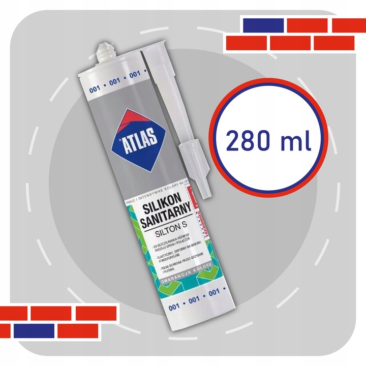 ATLAS SILIKON SANITARNY BIAŁY 280ml