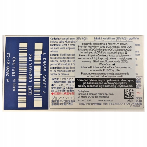 Soczewki Acuvue Oasys for Astigmatism 6 sztuk