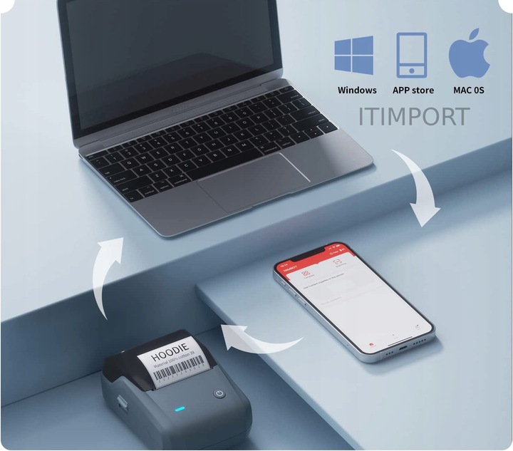 NIIMBOT B1 Drukarka Termiczna NAKLEJKI Bluetooth