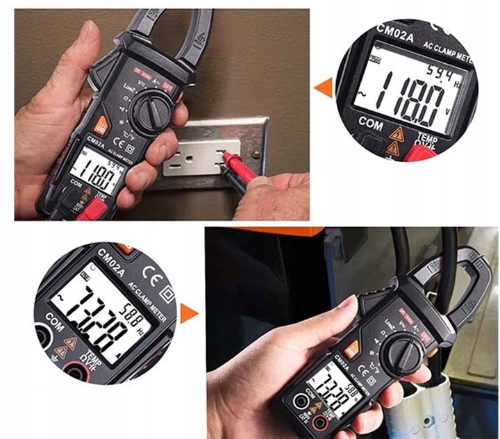 Tacklife CM02A Tester Cyfrowy Miernik Cęgowy AC DC Multimetr +