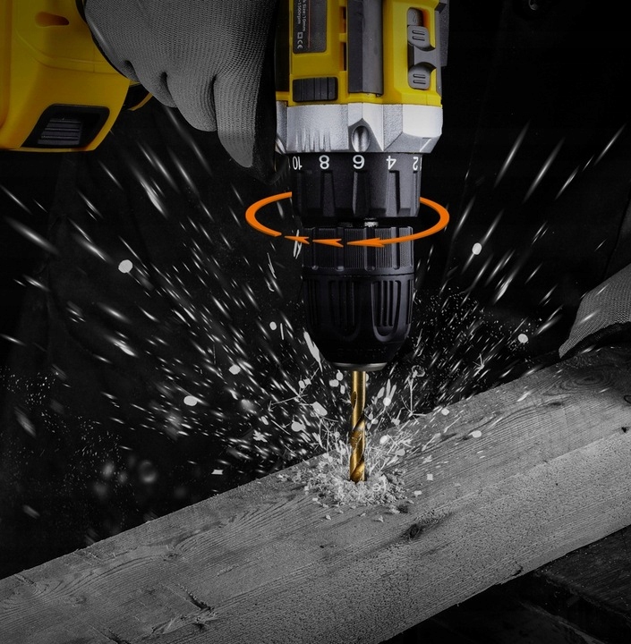 UDAROWA Wiertarka Wkrętarka AKUMULATOROWA WALIZKA 2xAKU 20V BITY