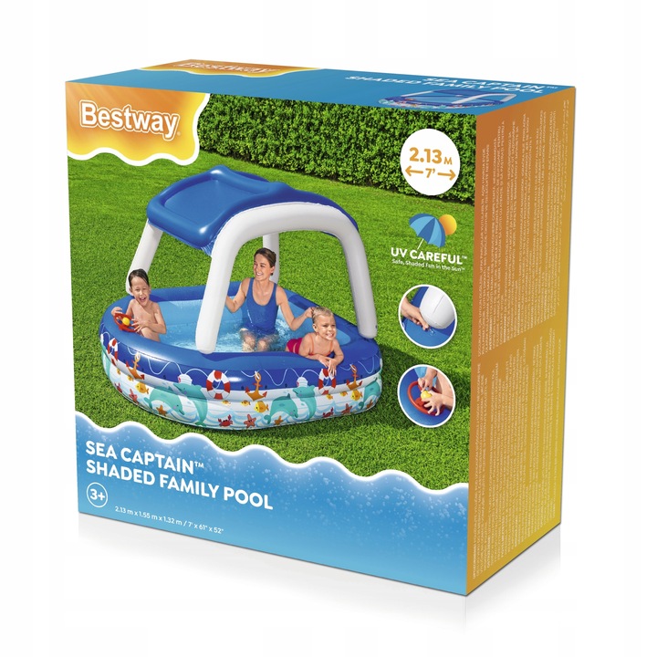 DMUCHANY BASEN DLA DZIECI Z BALDACHIMEM BASENIK Z DASZKIEM BESTWAY