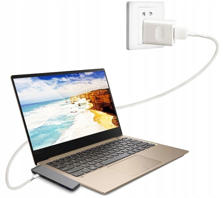 Hub USB-C Macbook 7w1 Adapter HDMI 4K USB 3.0 do Macbook Pro Air M1 M2 M3