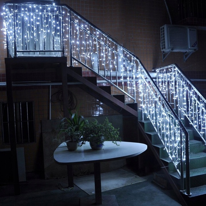 SOPLE FLASH 500 LED ZEWNĘTRZNE BIAŁE ZIMNE CHOINKOWE lampki z Flashem