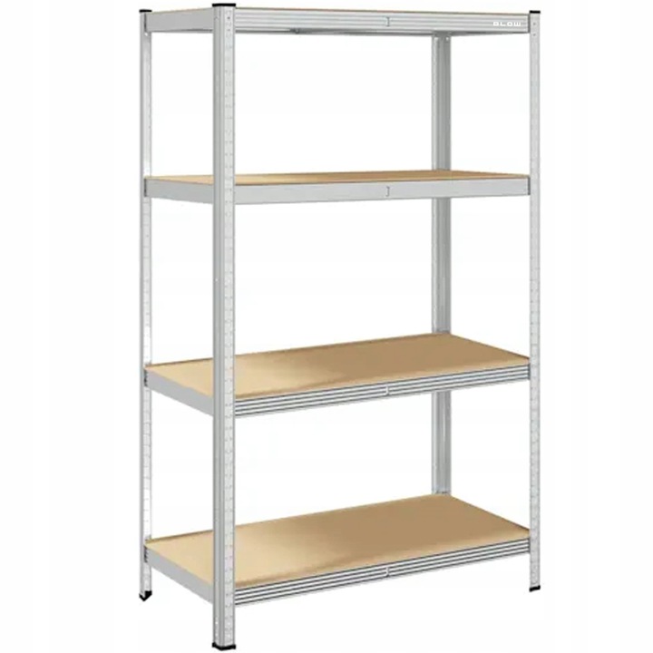 REGAŁ METALOWY MAGAZYNOWY 150x75x30cm 4 PÓŁKI MDF 150kg 600kg DO