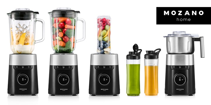 BLENDER KIELICHOWY SZKLANY MŁYNEK 2 BIDONY MOCNY 2700W TURBO 2,2L