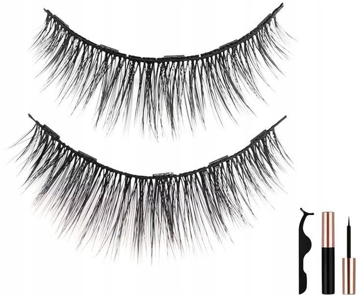 Rzęsy Magnetyczne 7 Par + Pęseta + 2 x Eyeliner