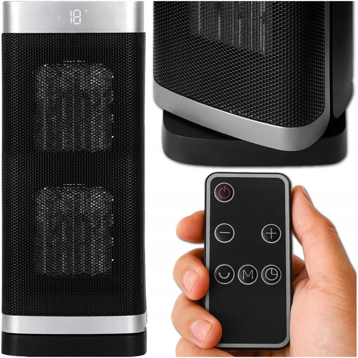 Termowentylator Farelka Cichy 2000W + Timer 4 Tryby Energooszczędny