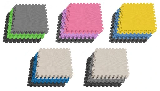 Ochrona podłogi wytrzymała mata puzzle pod sprzęt fitness do siłowni 9szt