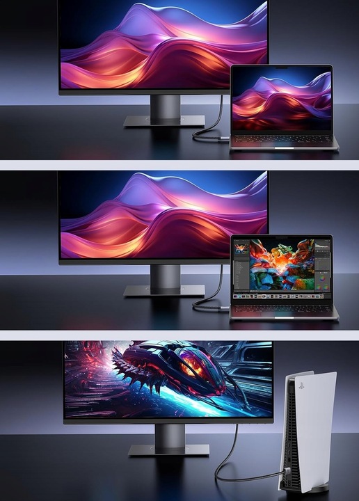 Kabel HDMI - HDMI 2.1 V PREMIUM 8K 4K 144Hz Mocny do Monitora