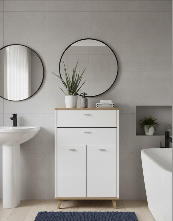 Szafka komoda biała nowoczesna HOMIT stylowa biała 96cm